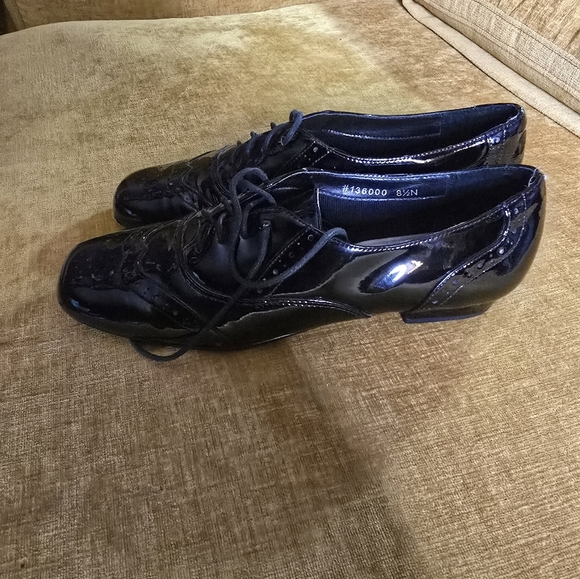 ROS HOMMERSON Womens 8.5 Leather Oxford Shoes Black - Picture 3 of 5